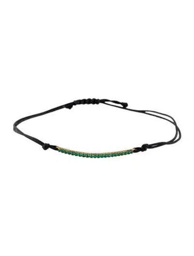 Pre-owned Ileana Makri 10k Cubic Zirconia Station Cord Bracelet In Black