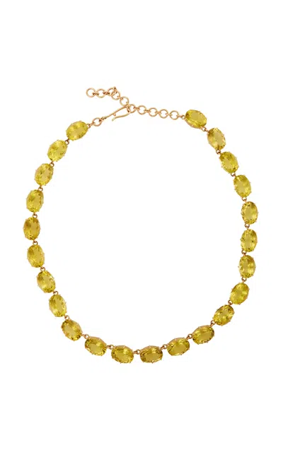 Ileana Makri 14k Yellow Gold Crown Necklace Lemon Quartz