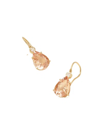Ileana Makri 14-karat Gold, Morganite And Diamond Earrings In Red