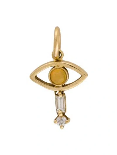 Pre-owned Ileana Makri 18k Opal & Diamond Evil Eye Charm In Multi
