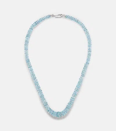 Ileana Makri 18k White Gold Necklace With Aquamarines