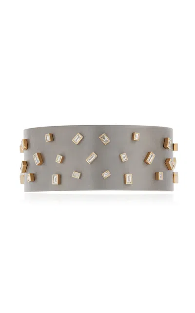 Ileana Makri 18k Yellow Gold Baguette Sprinkles Titan Cuff