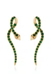 Ileana Makri 18k Yellow Gold Boa Emerald Earrings