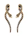 Ileana Makri 18k Yellow Gold Brown Diamond Boa Earrings, 0.22 Tcw In Gold