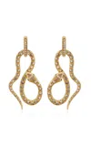 Ileana Makri 18k Yellow Gold Celestial Snake Pave Hoops