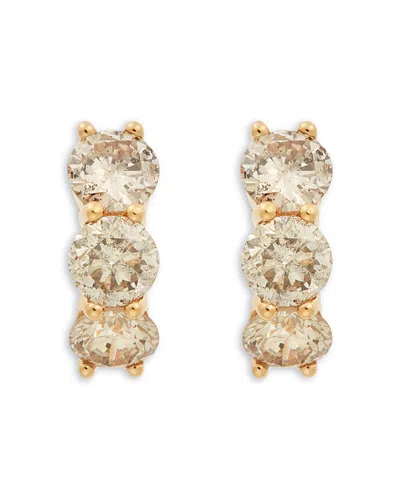 Ileana Makri 18k Yellow Gold Fine Cascade Light Brown Diamond Drop Earrings