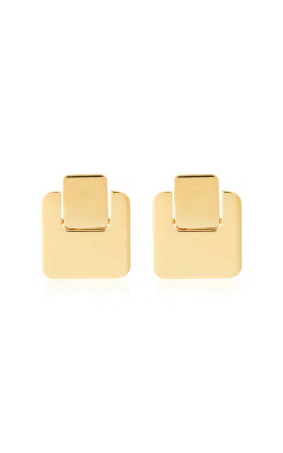 Ileana Makri 18k Yellow Gold Golden Tile Statament Studs