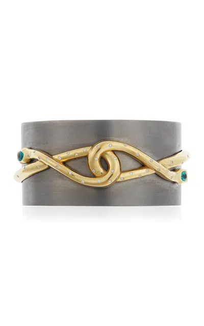 Ileana Makri 18k Yellow Gold Infinity Snakes Cuff