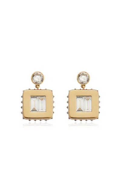Ileana Makri 18k Yellow Gold Inverted Small Tile Earrings