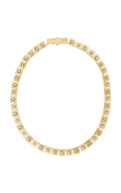 Ileana Makri 18k Yellow Gold Large Tile Diamond Necklace