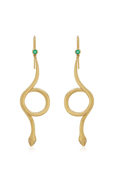 Ileana Makri 18k Yellow Gold Serpent Loop Gold Earrings