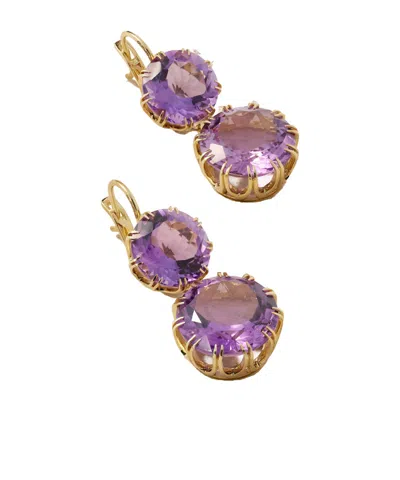 Ileana Makri Double Crown 18-karat Gold Amethyst Earrings