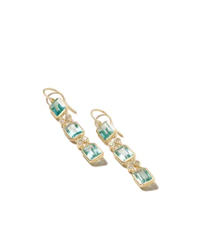 Ileana Makri Tile Drop 18-karat Gold Apatite And Diamond Earrings In Gray