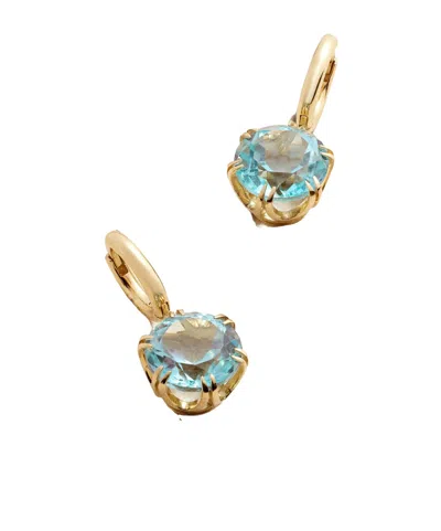 Ileana Makri Mini Crown 18-karat Gold Topaz Earrings