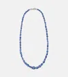 Ileana Makri 18kt White Gold Beaded Necklace With Kyanite And Diamonds In Blue