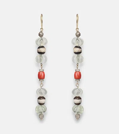 Ileana Makri 9kt Gold (375/1000) And Sterling Silver (925) Earrings With Gemstones In Multi