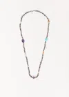 Ileana Makri Black Agate Stripe Beaded Necklace 39 80cm In Black Striped Tibetan Agate Beads