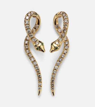 Ileana Makri Boa 18kt Gold Earrings With Diamonds