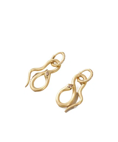 Ileana Makri Jungle Snake 18-karat Gold Diamond Hoop Earrings