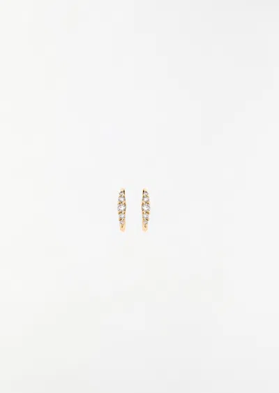 Ileana Makri Diamond Rivulet Medium Oval Hoops In 14k Yellow Gold