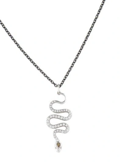 Pre-owned Ileana Makri Diamond Small Snake Pendant W/unbranded Chain Necklace, 19.5" In Multi