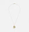 Ileana Makri Lucky Clover 18kt Gold Pendant Necklace With Gemstones