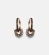Ileana Makri Nut 18kt Gold Hoop Earrings With Black Diamonds In Pink