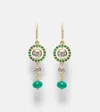 Ileana Makri Orbit 18kt Gold Drop Earrings With Gemstones