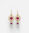 Ileana Makri Orbit 18kt Gold Drop Earrings With Rubies And Diamonds