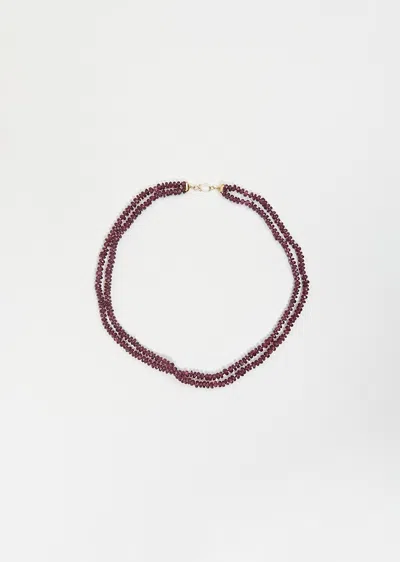 Ileana Makri Rhodolite Garnet Double Beaded Necklace 244 37cm