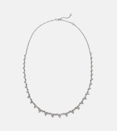 Ileana Makri Rivulet Tear 18kt White Gold Necklace With Diamonds In Silver