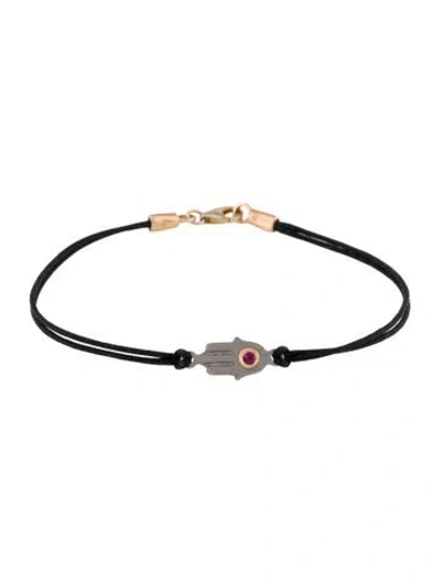 Pre-owned Ileana Makri Ruby Hamsa Bracelet, 6.5" In Multi