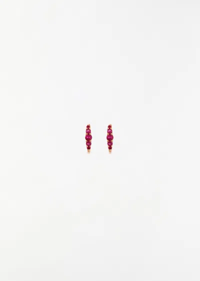 Ileana Makri Ruby Rivulet Medium Oval Hoops In Gold