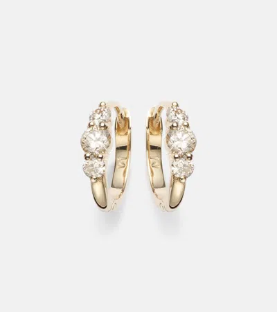 Ileana Makri Small 14kt Gold Hoop Earrings With Diamonds