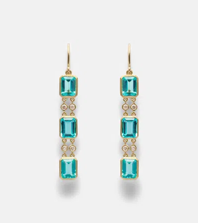 Ileana Makri Sofia 18kt Gold Drop Earrings With Apatites And Diamonds