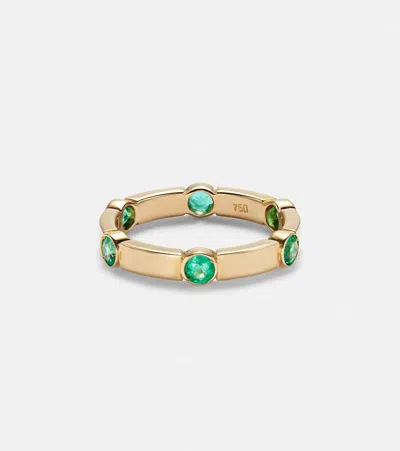 Ileana Makri Stepping Stone 18kt Yellow Gold Ring With Emeralds In 18k Yellow Gold