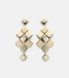 Ileana Makri Tile Temple 18kt Gold Drop Earrings With Diamonds In Gold