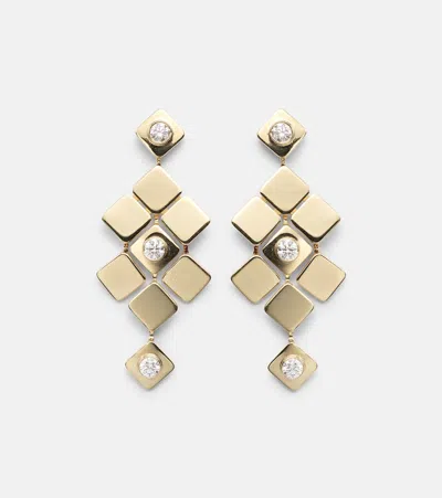Ileana Makri Tile Temple 18kt Gold Drop Earrings With Diamonds