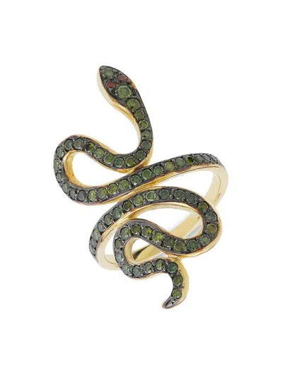 Ileana Makri Women's Snakes Slither 18k Yellow Gold & 1.07 Tcw Diamond Ring