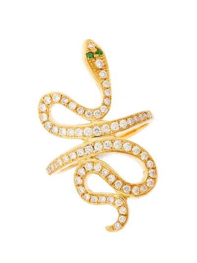 Ileana Makri Women's Snakes Slither 18k Yellow Gold, Tsavorite & 1.05 Tcw Diamond Ring
