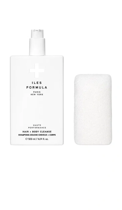 Iles Formula Hair + Body Cleanse With Body Sponge In White