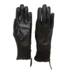 Ili New York Women's Side Zip Ruched Tech Leather Gloves In Black In Black