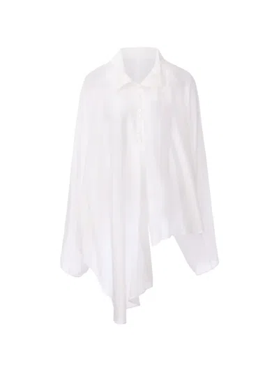 Ili Node Elise Asymmetrical Shirt In White