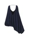 Ili Node Fleur Pinstriped Asymmetric Top In Blue