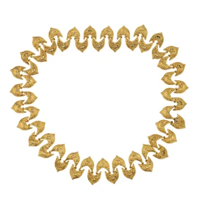 Pre-owned Ilias Lalaounis Awe Inspiring Vintage  22k Gold Ivy Leaf Necklace In Multi