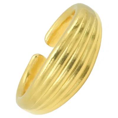 Pre-owned Ilias Lalaounis Lalaounis Vintage 18k Yellow Gold Cuff Bracelet Bangle