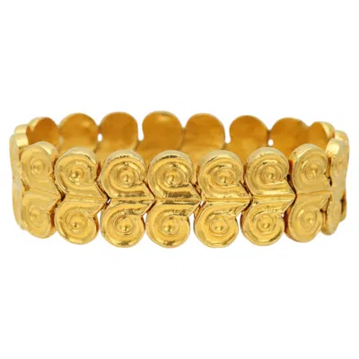 Pre-owned Ilias Lalaounis Lalaounis Vintage Swirl Design Bracelet 18k Yellow Gold