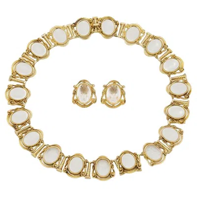Pre-owned Ilias Lalaounis Vintage 1960s Lalaounis Crystal Intaglio Set In Multi