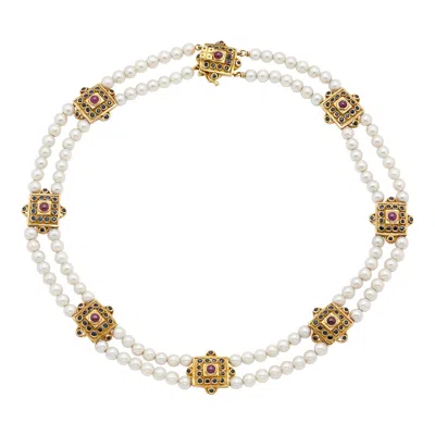 Pre-owned Ilias Lalaounis Vintage 1970s Lalaounis Pearl Necklace In Multi