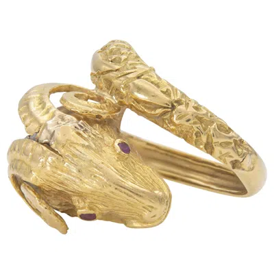 Pre-owned Ilias Lalaounis Vintage 1970s Lalaounis Ram Ring In Multi